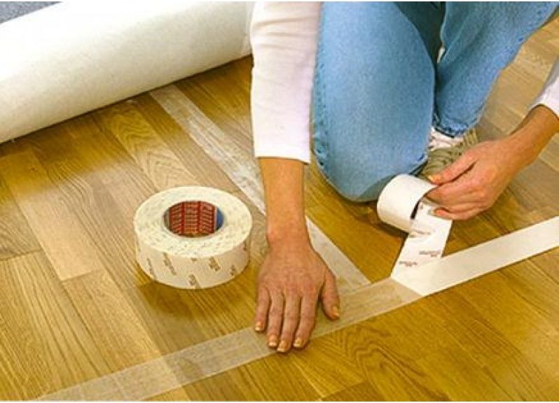 How to lay carpet with tape.
