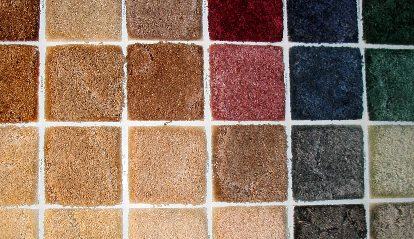 Color variety of carpet.