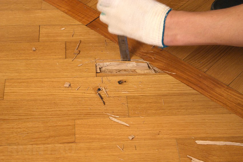 Replacing dies in parquet.