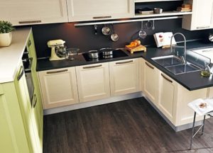 Linoleum in the kitchen.