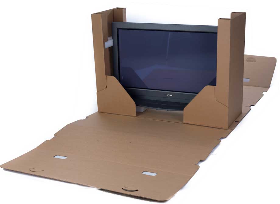 Carrying a TV on an airplane.