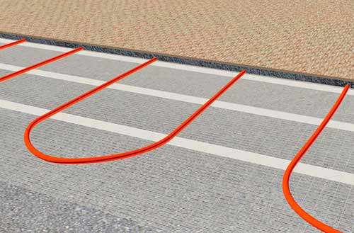 Warm floor for carpet