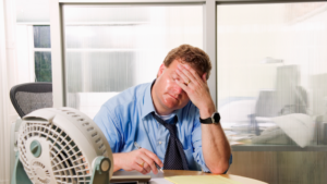 Running an air conditioner in an office improves mental performance