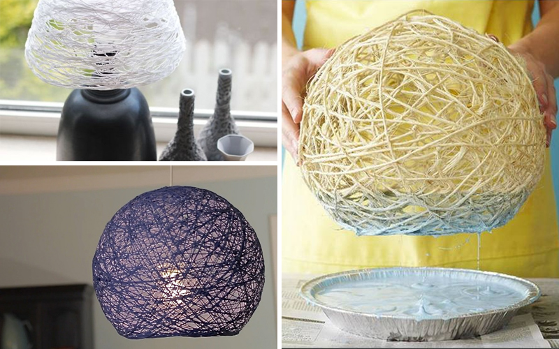 Lampshade made of threads