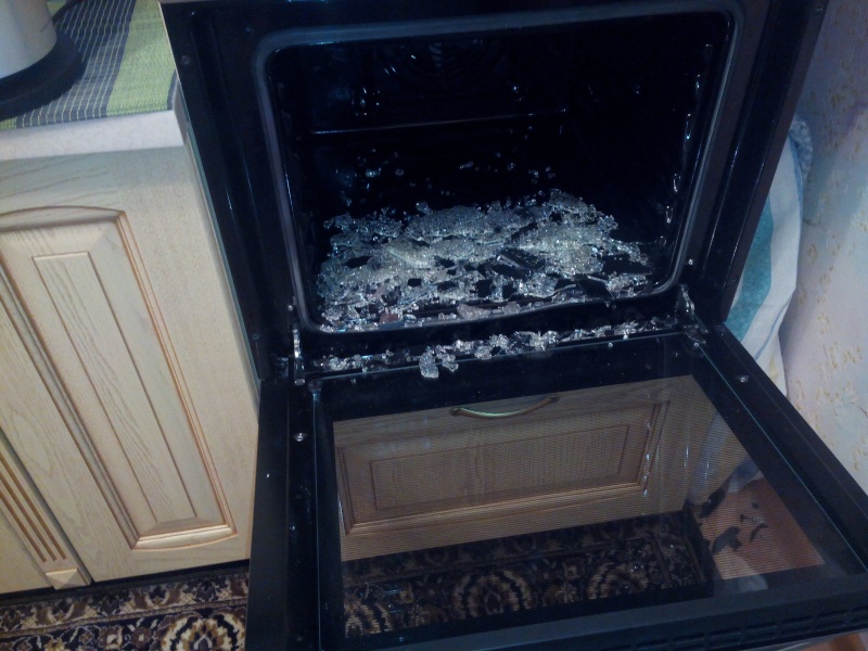 How to glue glass in a gas stove oven