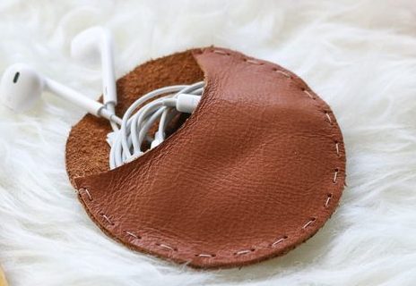 An example of a leather headphone case.