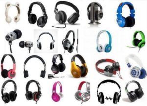Types of headphones.