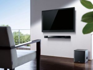 What is a long TV speaker called?