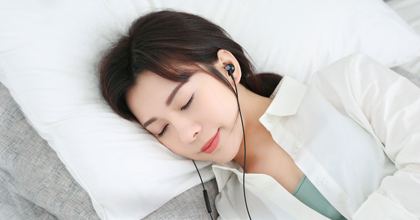 Sleep with headphones