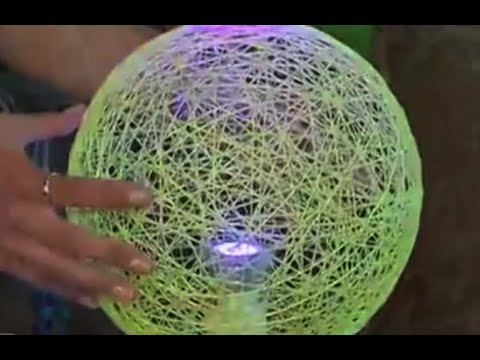 Lampshade for a floor lamp made of threads: master class