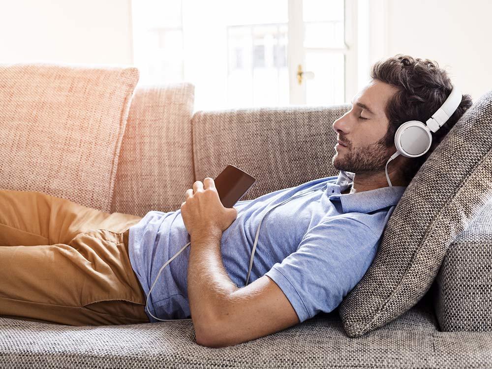 Sleep with headphones