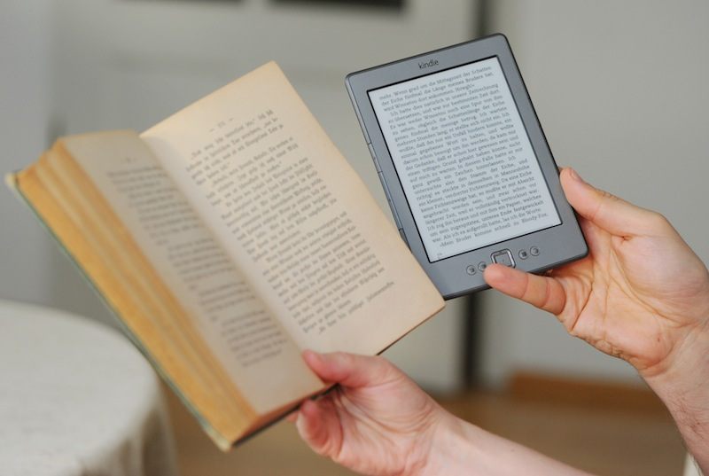 Reading paper and electronic books.