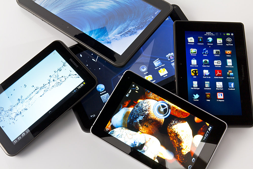 Different models of tablets.