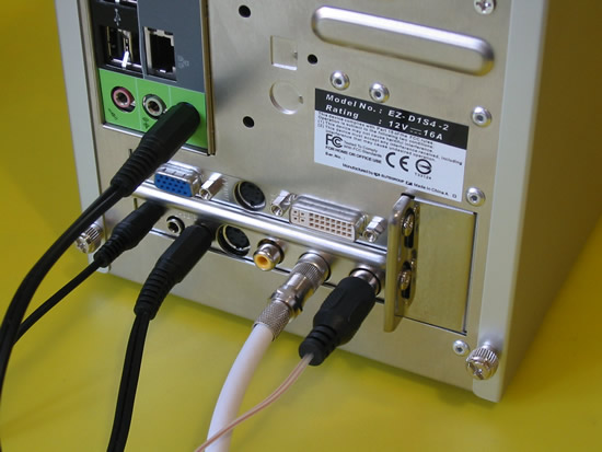 Connectors for connecting to a PC.