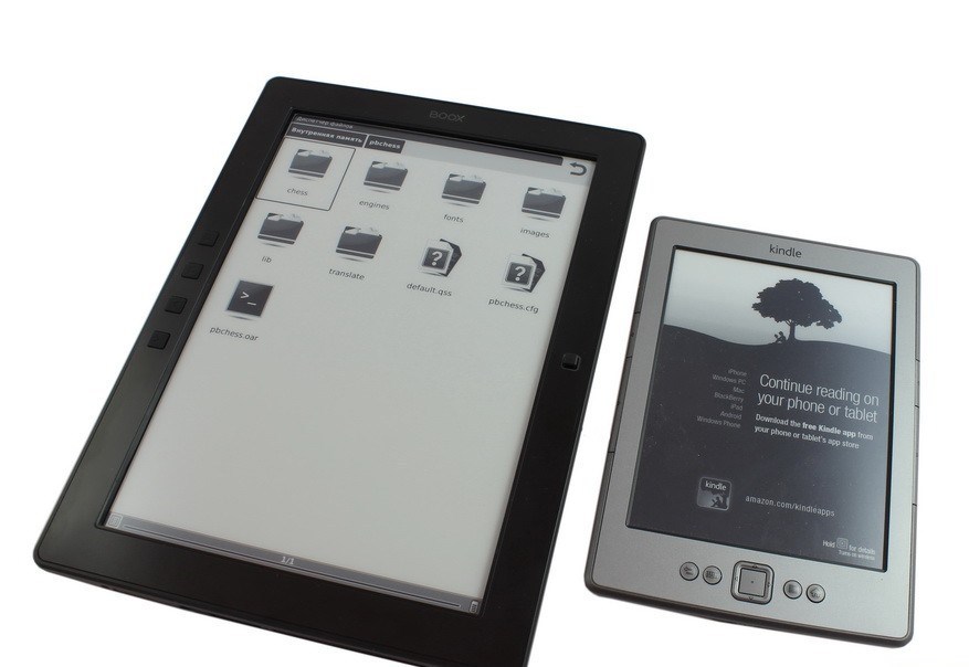 Electronic books with different screen diagonals.