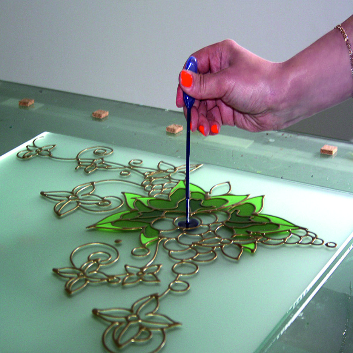 Stained glass on the window