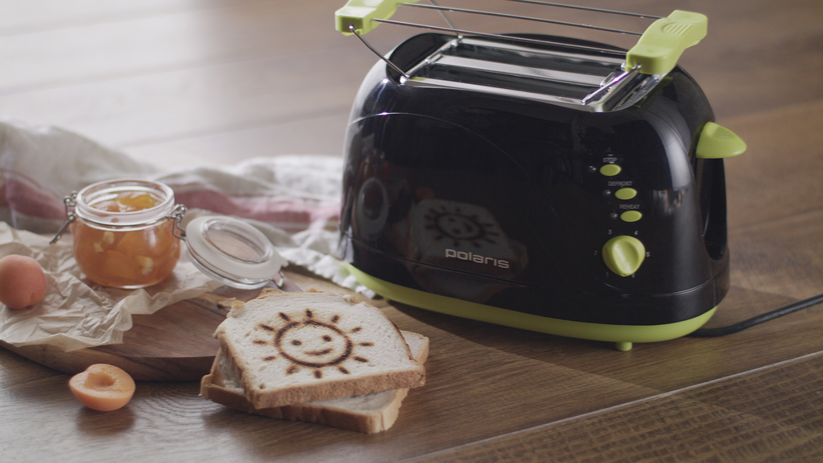 Toaster writing on toast