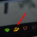 The red light on the router is on