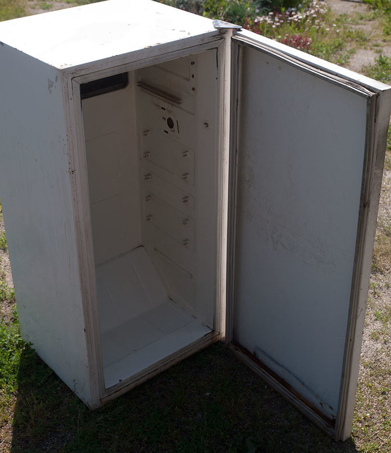 Refrigerator without internal elements.