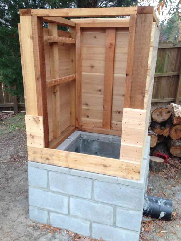 Preparing the smokehouse.