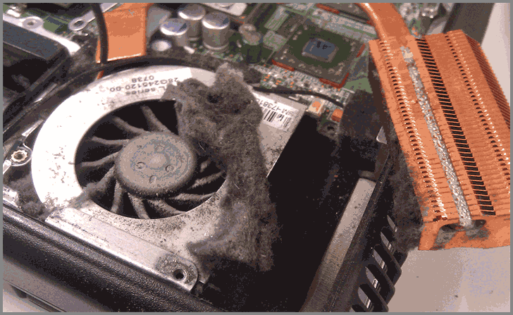 Checking and cleaning the laptop cooler