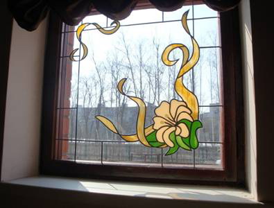Stained glass on the window