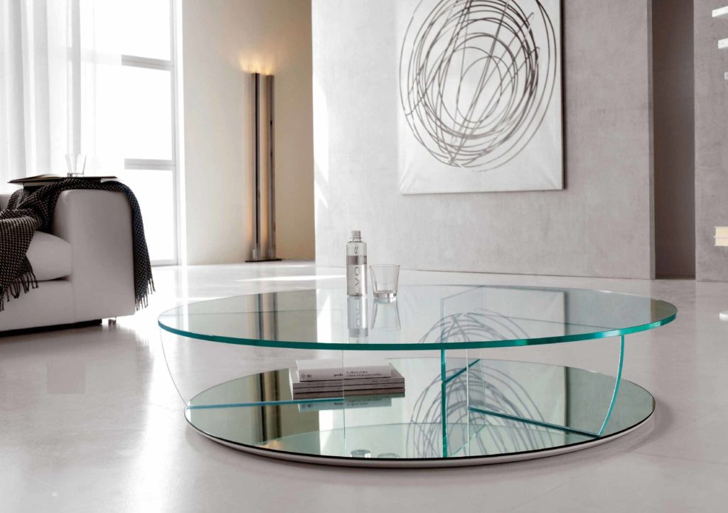 Glass table.