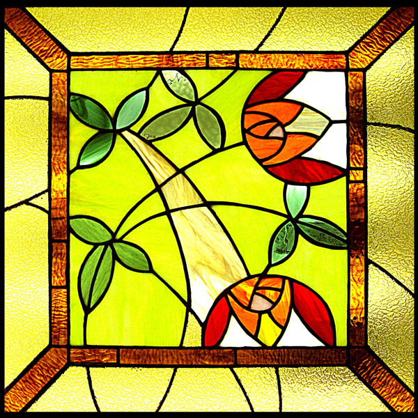 Stained glass on the window