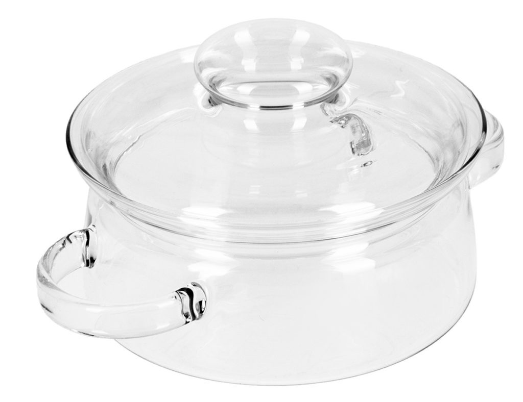 Simax pan made of glass.