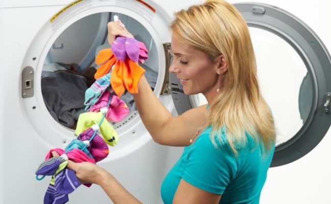 Where do socks go in the washing machine?
