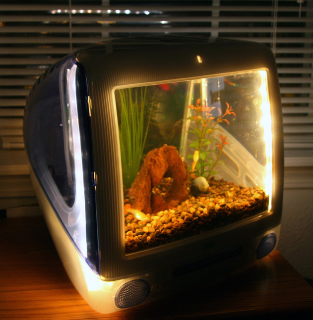 aquarium in an old TV