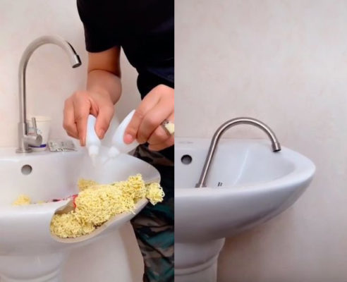 How they fix plumbing in China with food