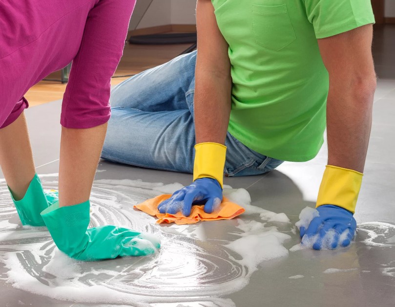 wash the floor after renovation
