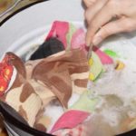 Soaking with mustard.