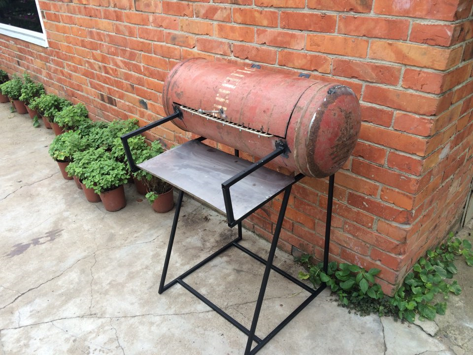 Barbecue from a gas cylinder.