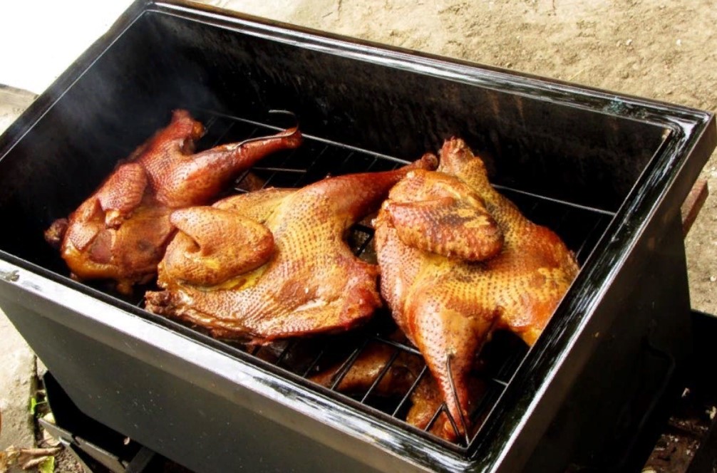 smoking chicken