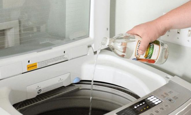 Why do you pour vinegar into the washing machine?