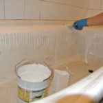 Bathtub enamel coating.