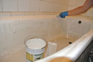 Bathtub enamel coating.