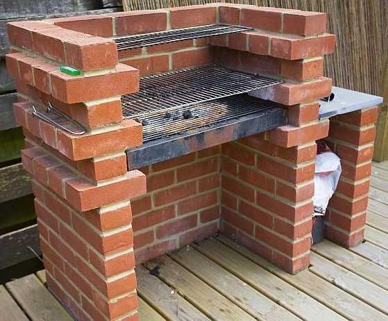 DIY brick grill.