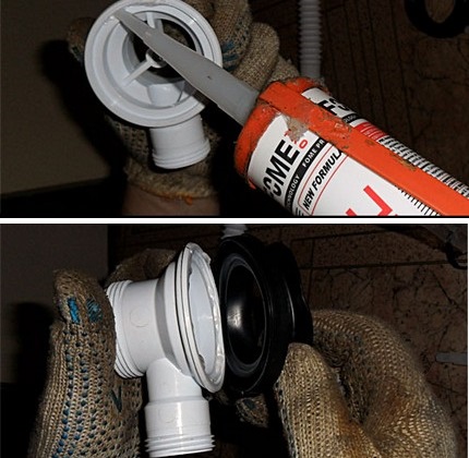 Installation of drain and overflow necks.