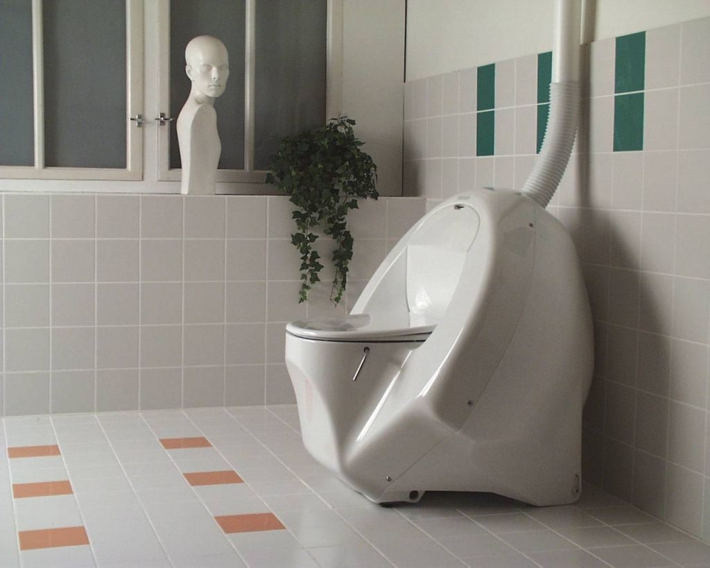 A toilet that does not require water.