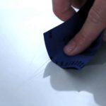 Scratches on the bathtub.