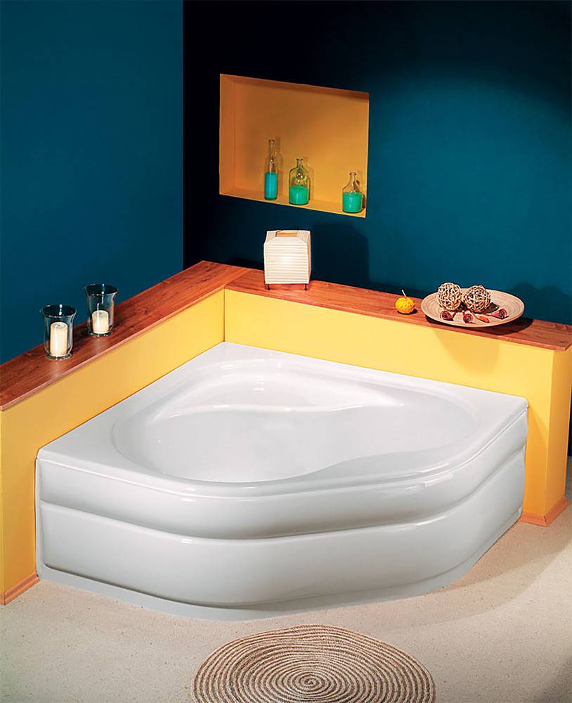 Acrylic corner bathtub.
