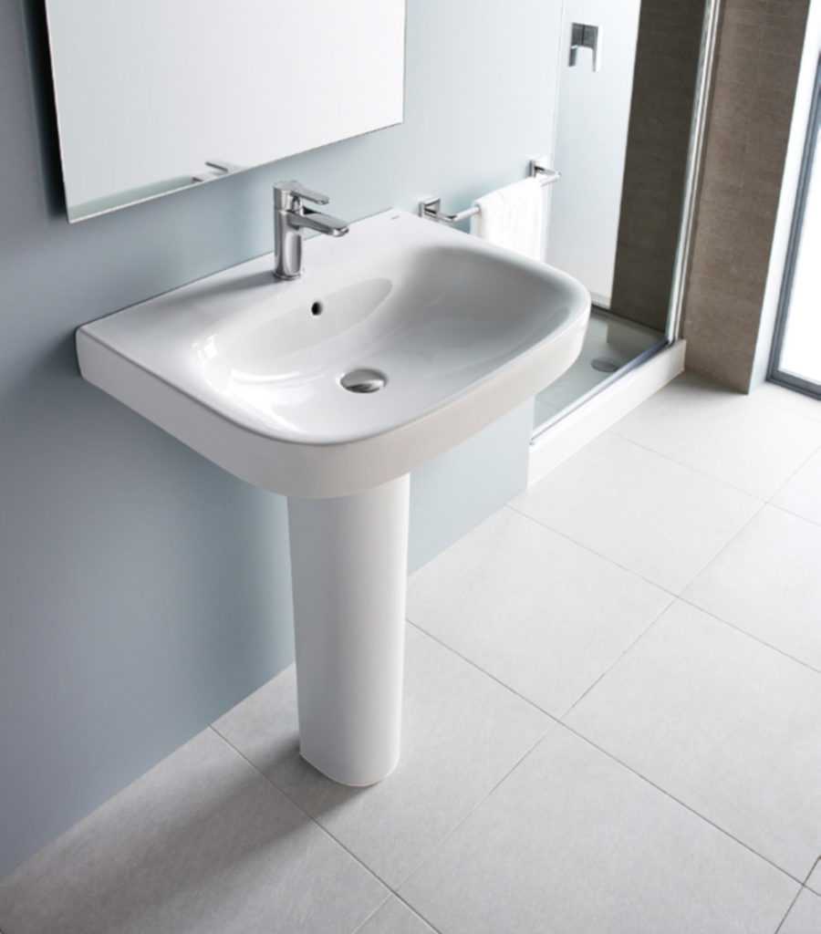 Model on a pedestal.