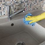 How to clean an artificial stone sink.