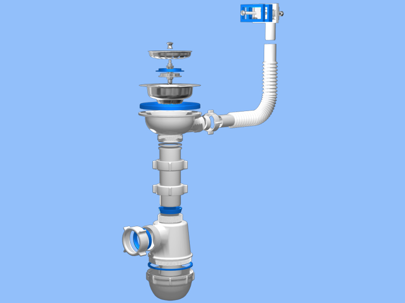 Siphon with overflow.