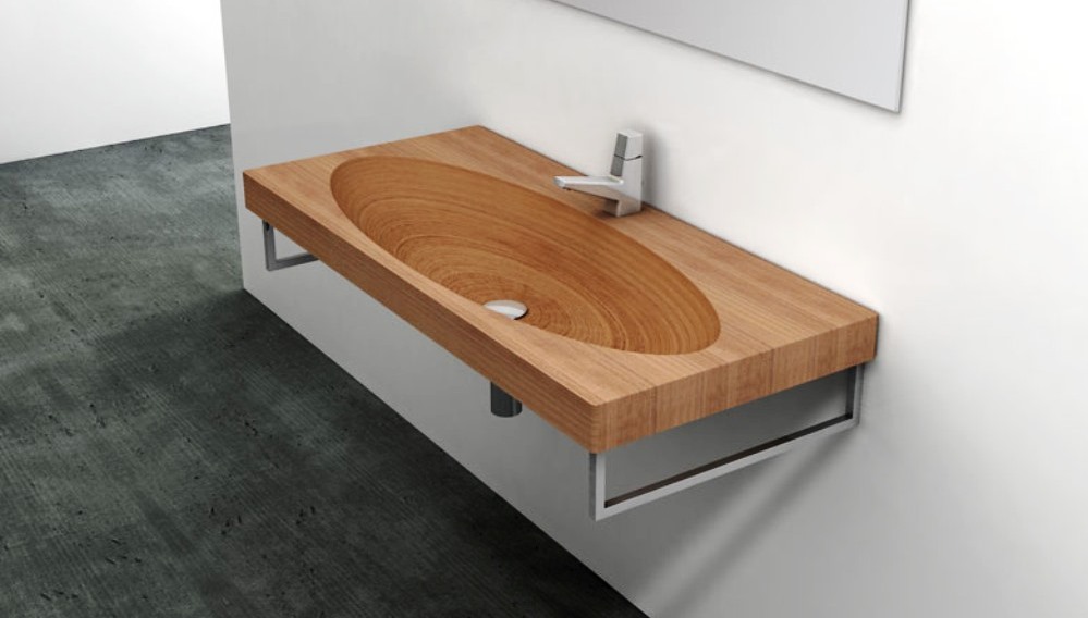 Wooden sink.