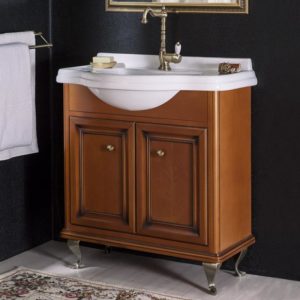 Floor-mounted sink cabinet.
