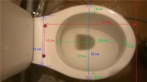 Measuring the toilet seat.